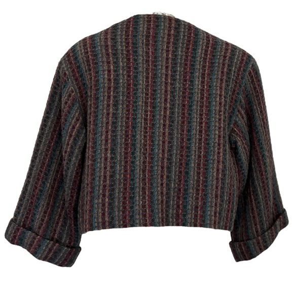 Vintage PEABODY HOUSE 100% Wool Crop Collarless Blazer, 11/12 - Picture 3 of 12